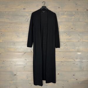 Eileen Fisher Black Knit Maxi Cardigan Sweater Women's Large